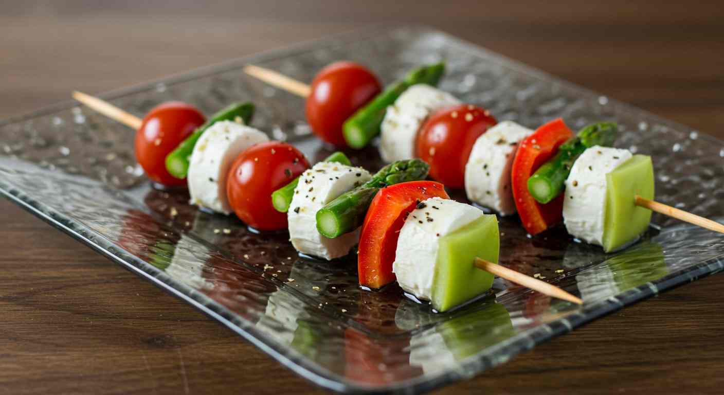 Receta saludable: Brochetas de Vegetales y Queso de Cabra - Vegetarianas