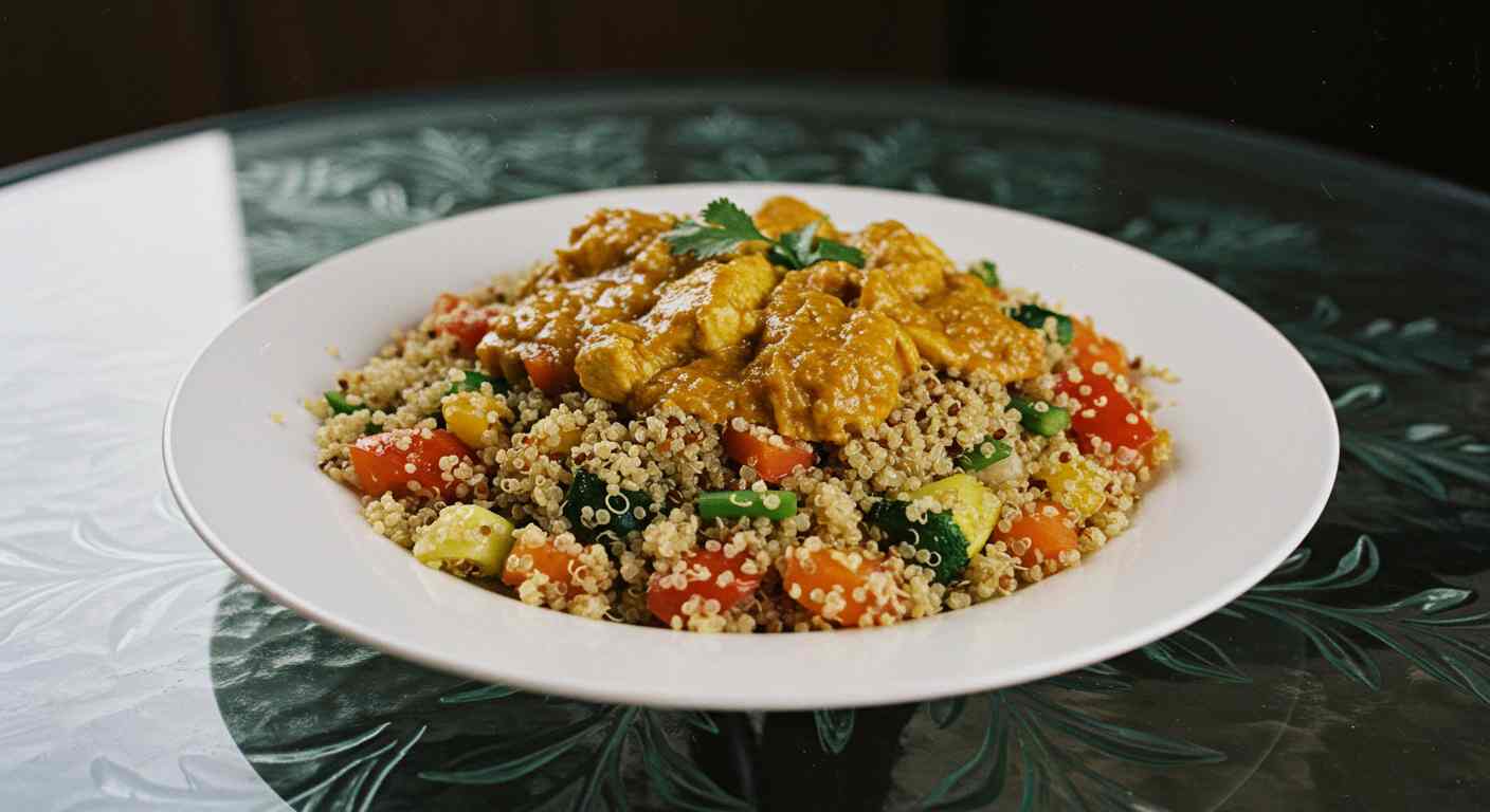 Receta saludable: Salteado de Quinoa con Verduras y Pollo al Curry - Sopas