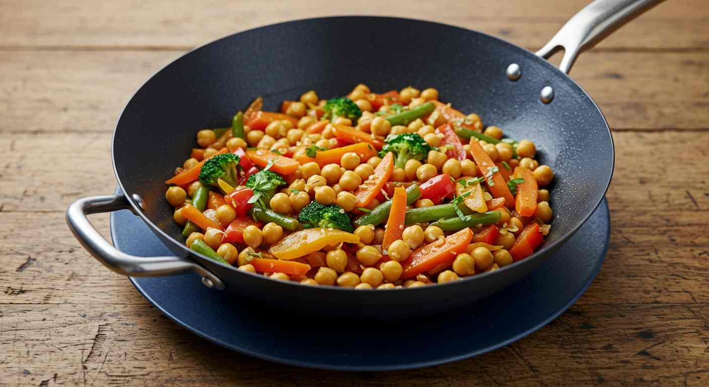 Receta saludable: Wok de Verduras y Garbanzos - Ensaladas