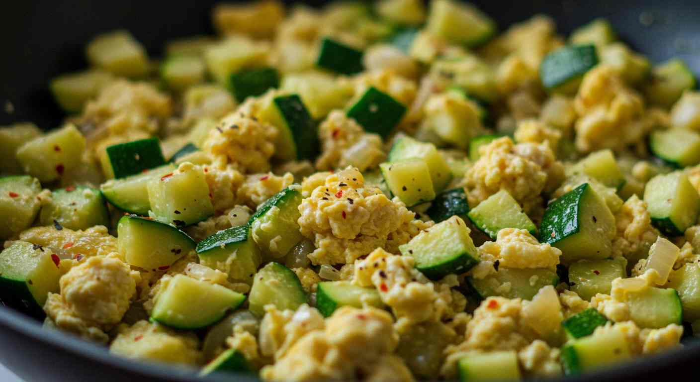 Receta saludable: Revuelto de Calabacín y Cebolla con Especias Italianas - Desayunos