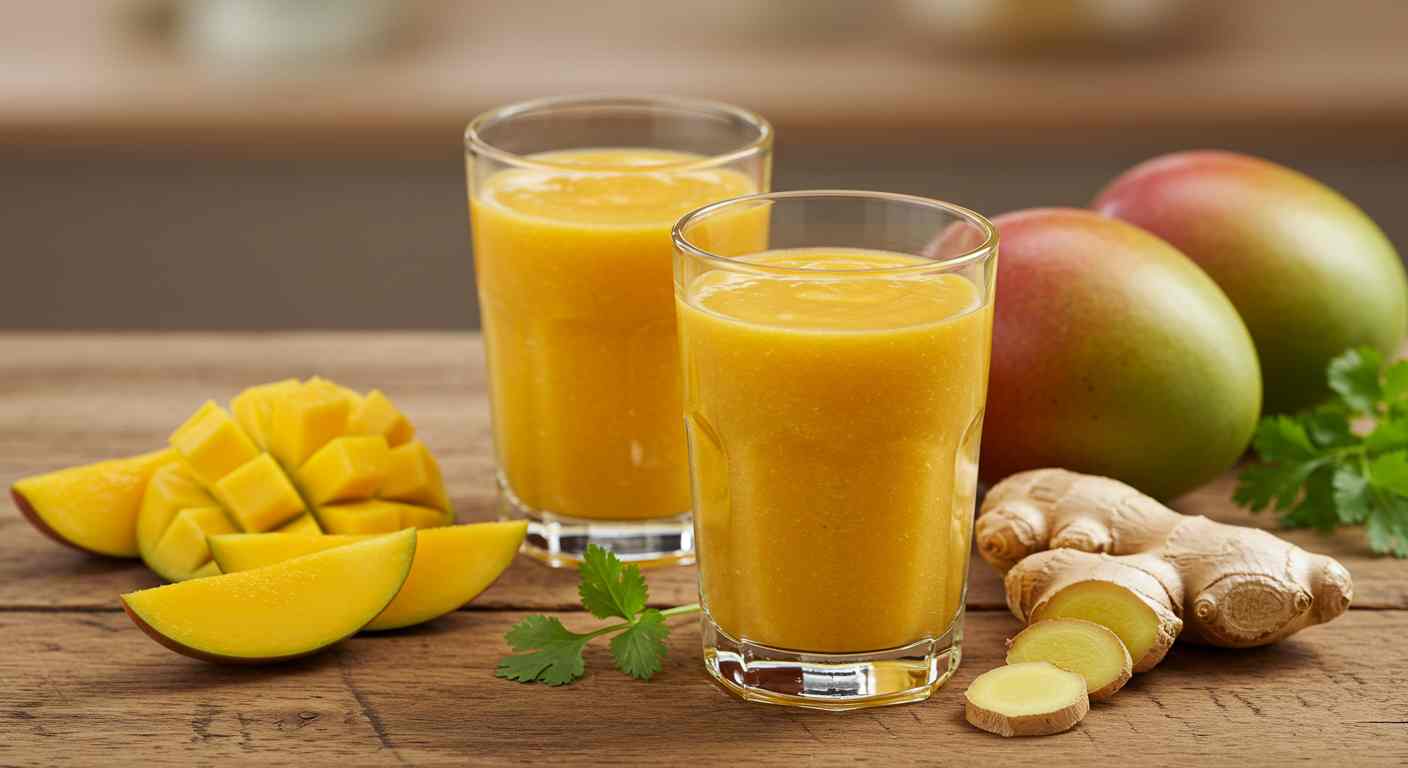 Batido de mango y jengibre