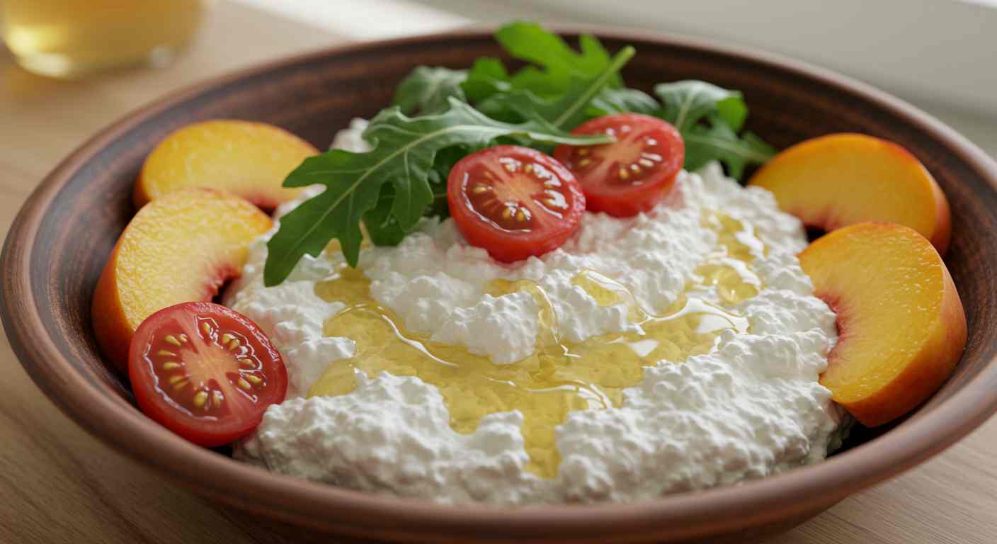 Ensalada de Requesón y Melocotones a la Plancha - Ideal para Diabéticos
