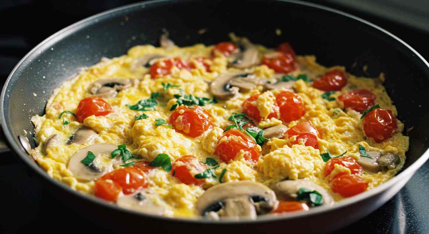 Revuelta de Huevo, Champiñón y Tomate