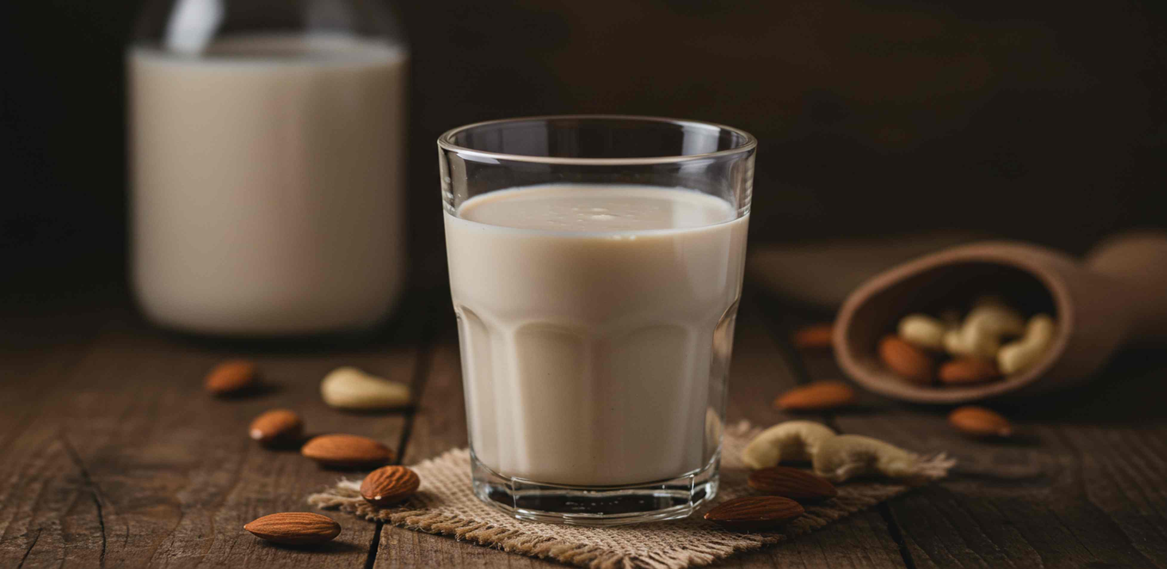 Leche vegetal de almendra y anacardo